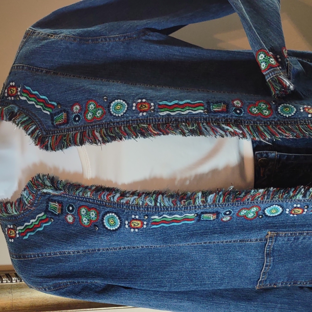 Embroidered Denim Jacket By Ruby Rd. - image 2